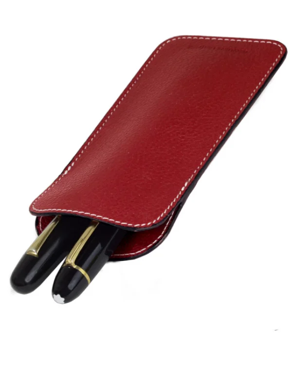 genuine leather 2 pen sleeve