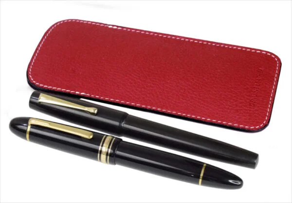 Genuine leather pen sleeve - 2 jumbo pens - Image 2