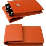Genuine leather bright tan pen pouch