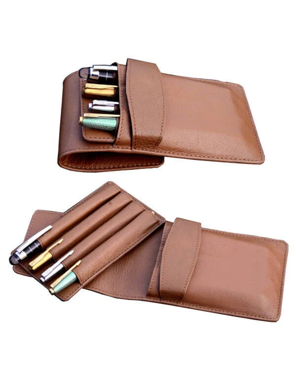 leather slide-in pen pouch