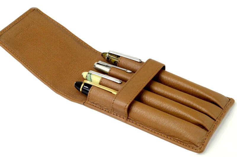 natural tan pen pouch