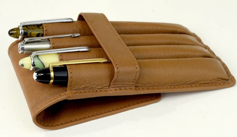 natural tan pen pouch