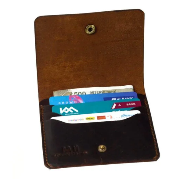 Genuine oil pull Leather card and currency holder | slim fit - Image 2