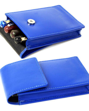 VT genuine leather blue Jumbo fountain pen pouch