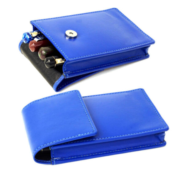 VT genuine leather blue Jumbo fountain pen pouch