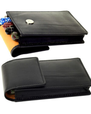 jumbo 4 pen leather pen pouch jet black colour